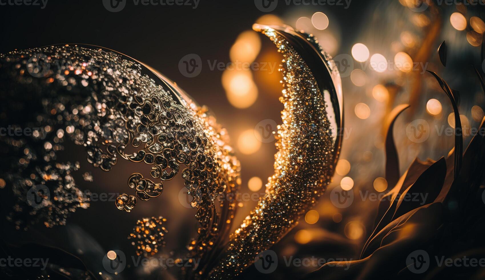 Sparkling Luxury. Glitter, Bokeh Sparkles, and Particles. photo