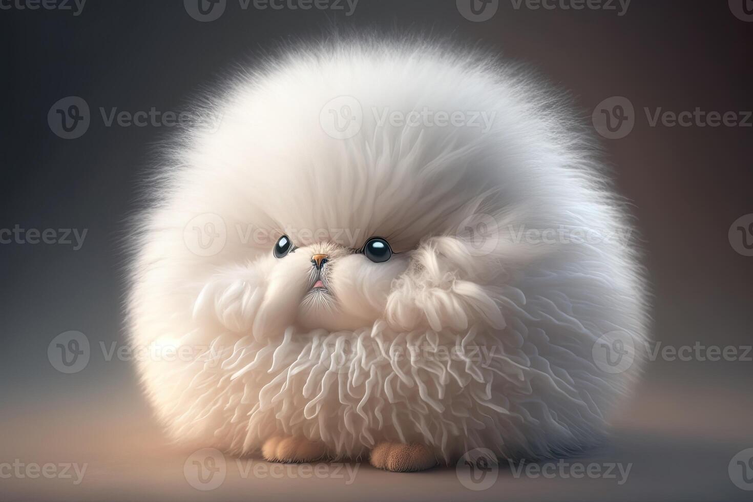 Cute animal's fluffy fur and round features immediately melted the viewer's heart. photo