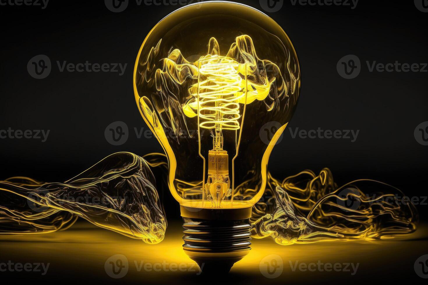 Yellow light bulb. photo