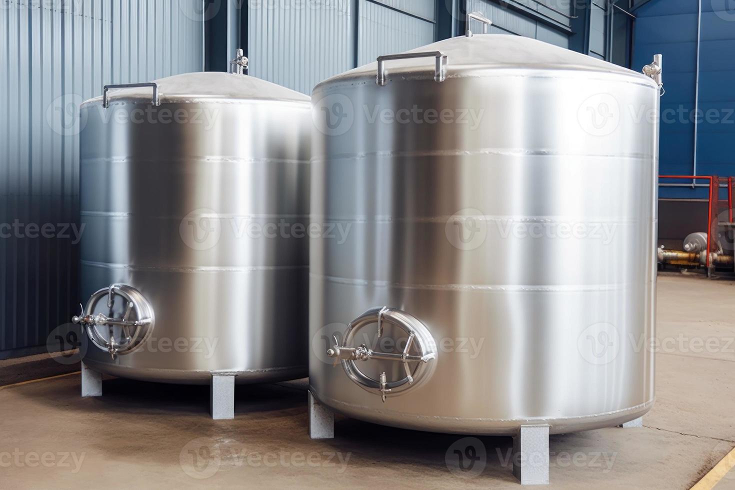 Drinks two aluminium tanks. Generate Ai photo