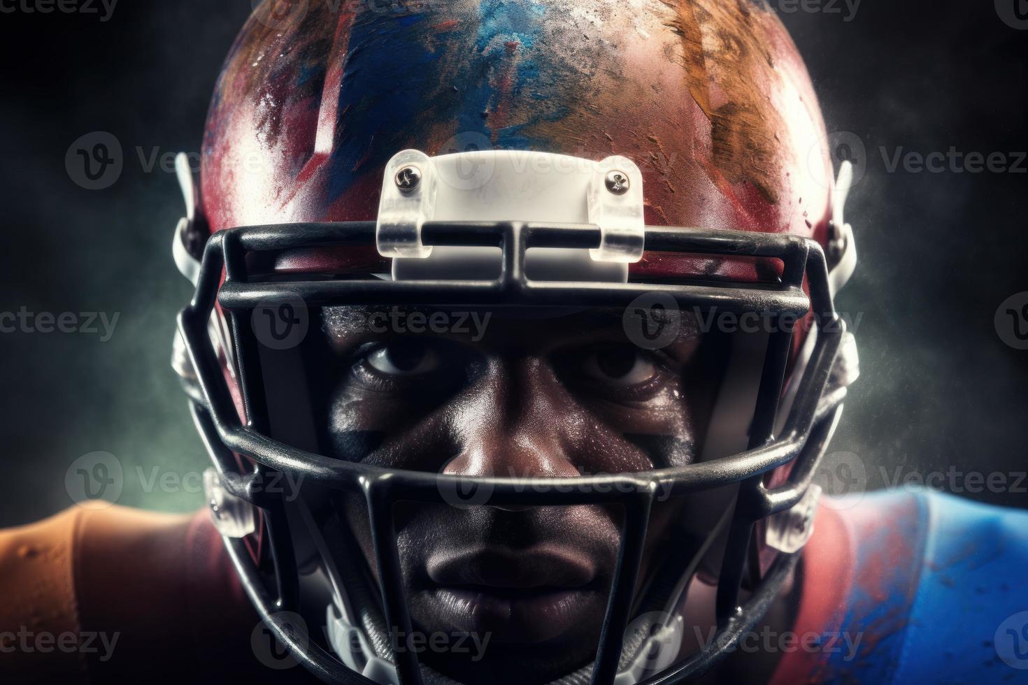 American football player closeup. Generate Ai photo