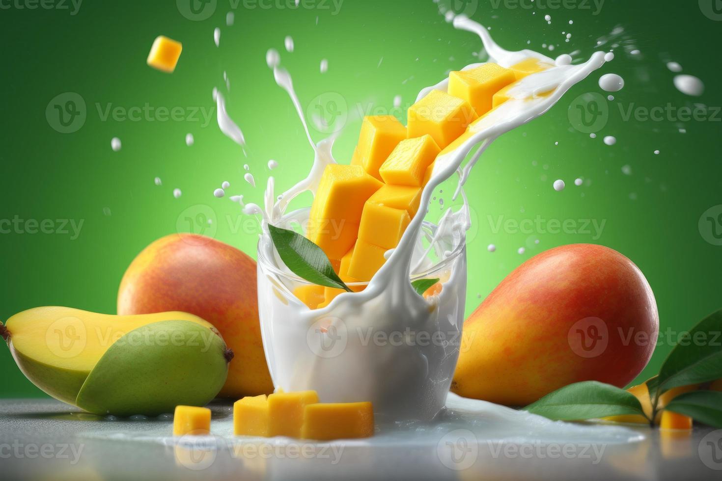 Mango yogurt. Generate Ai photo