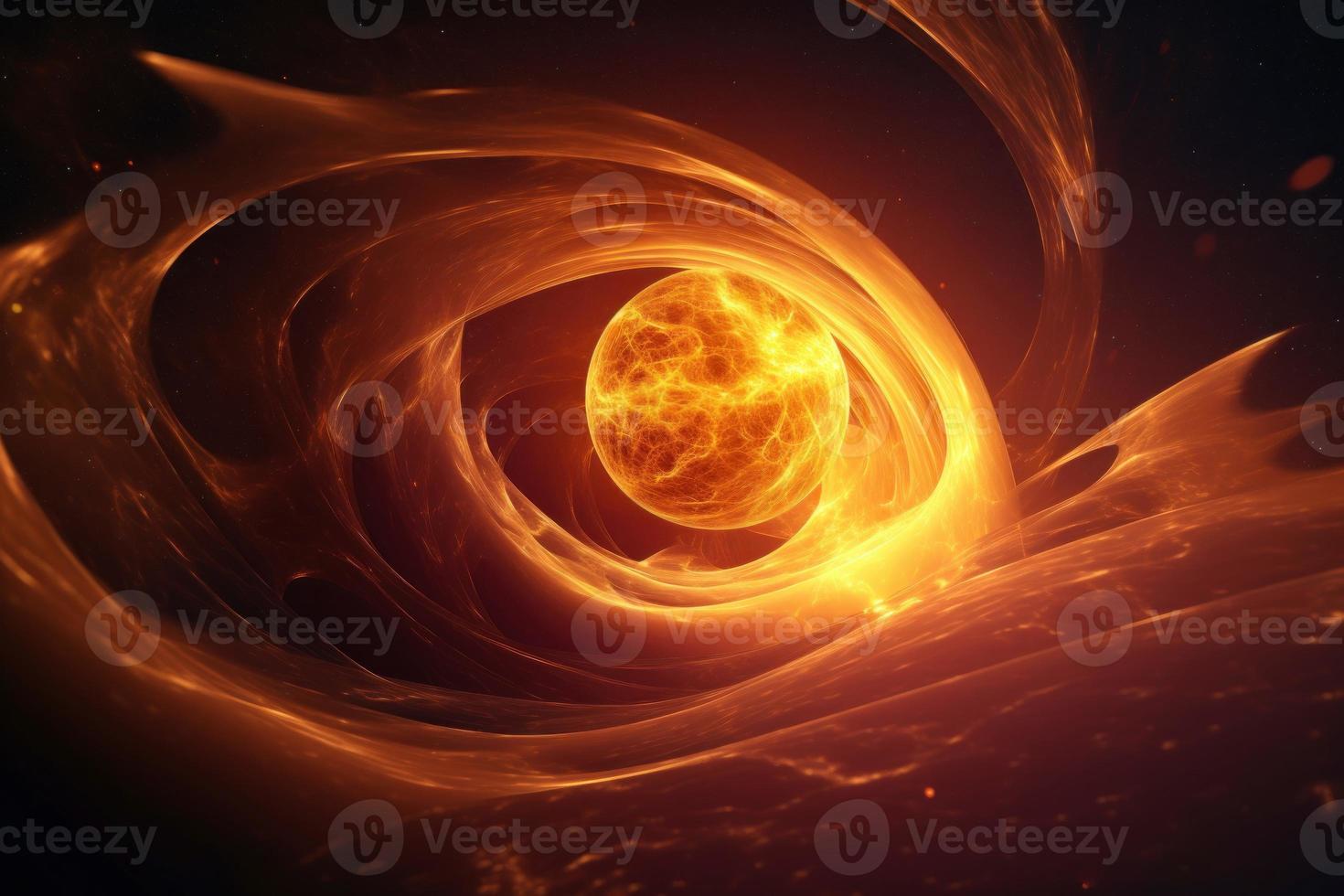 Wave flaming star. Generate Ai photo