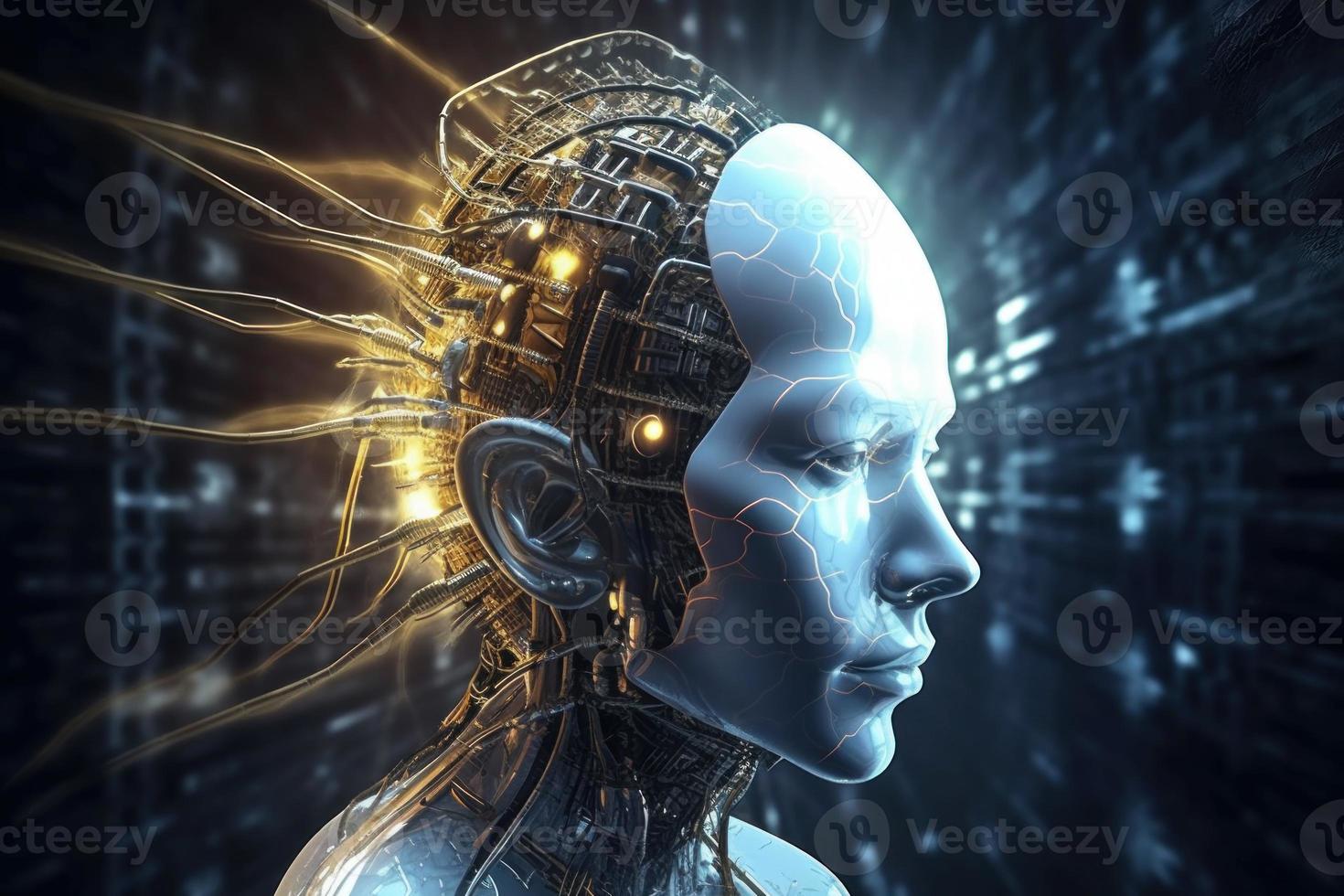Robot mind. Generate Ai photo