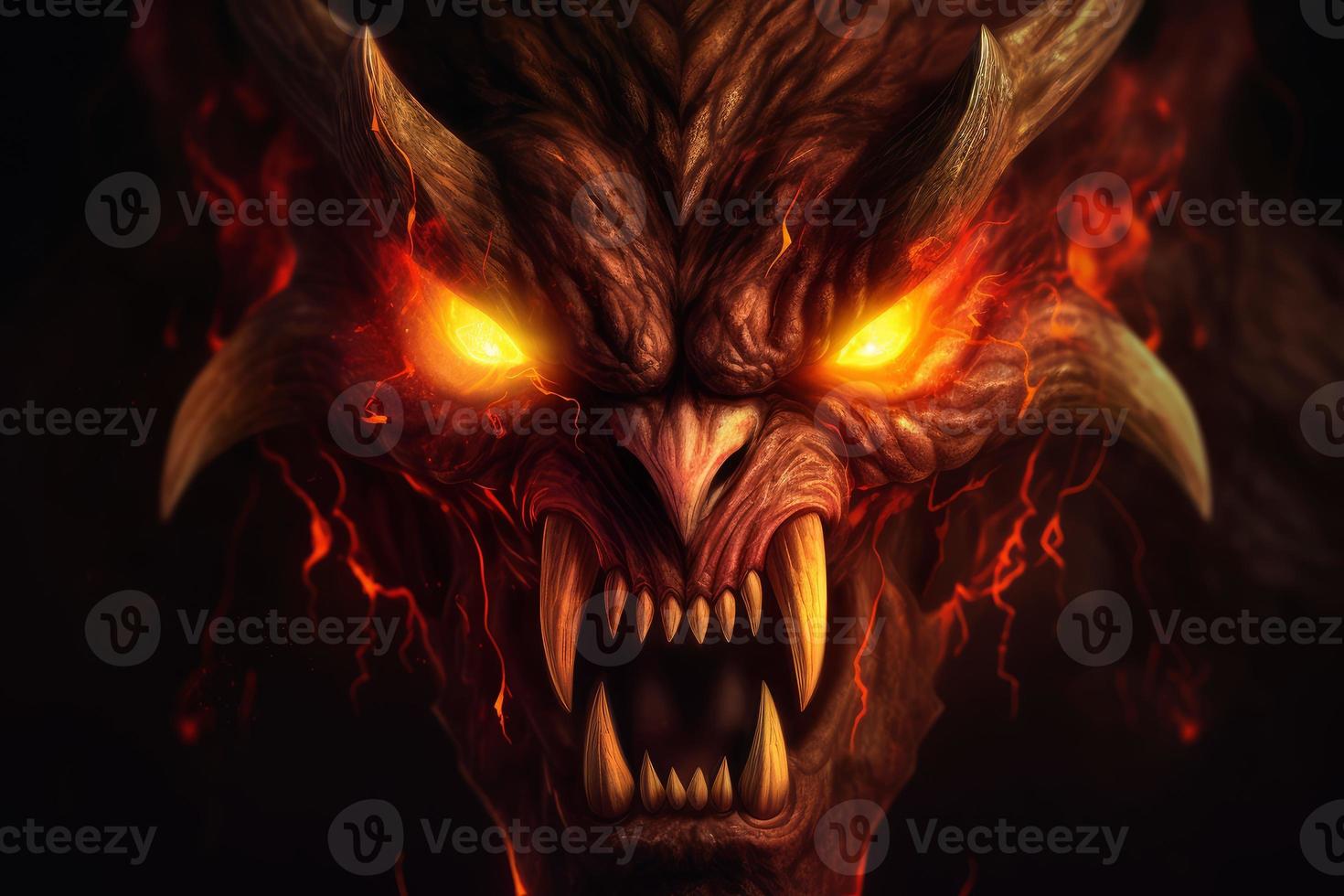 Devil fire closeup. Generate Ai photo