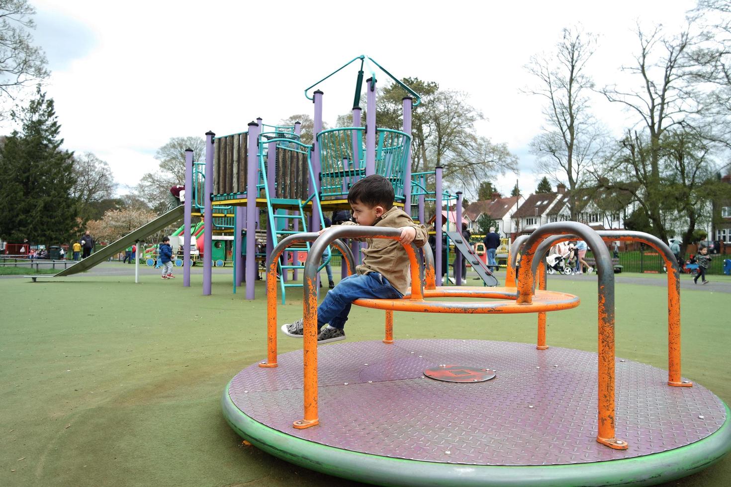 Beautiful Low Angle View of Wardown Public Park of Luton England Great Britain. Image was Captured on 07-April-2023 photo