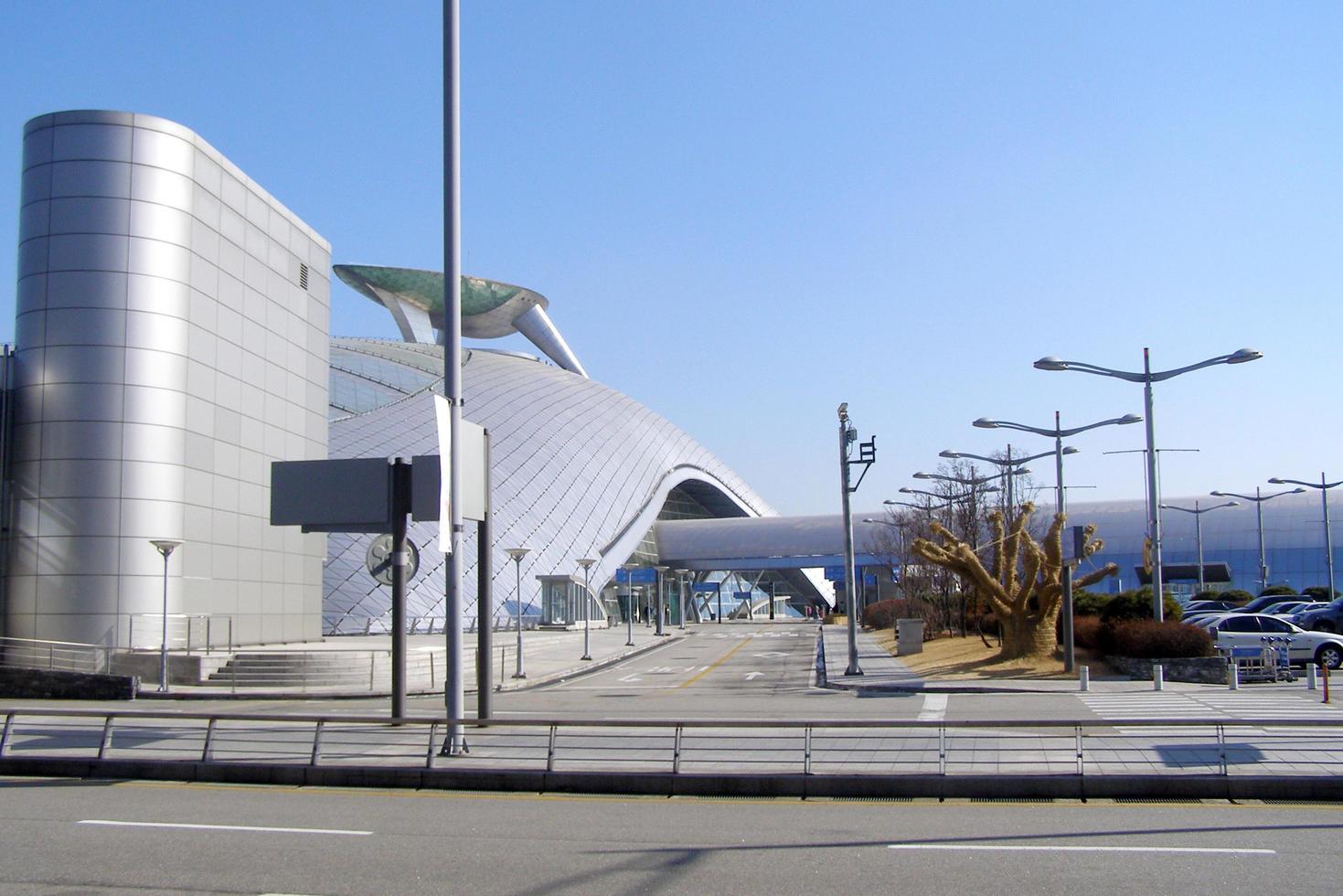 sur Corea, incheon, febrero, 2008. Seúl aeropuerto desde el lado foto