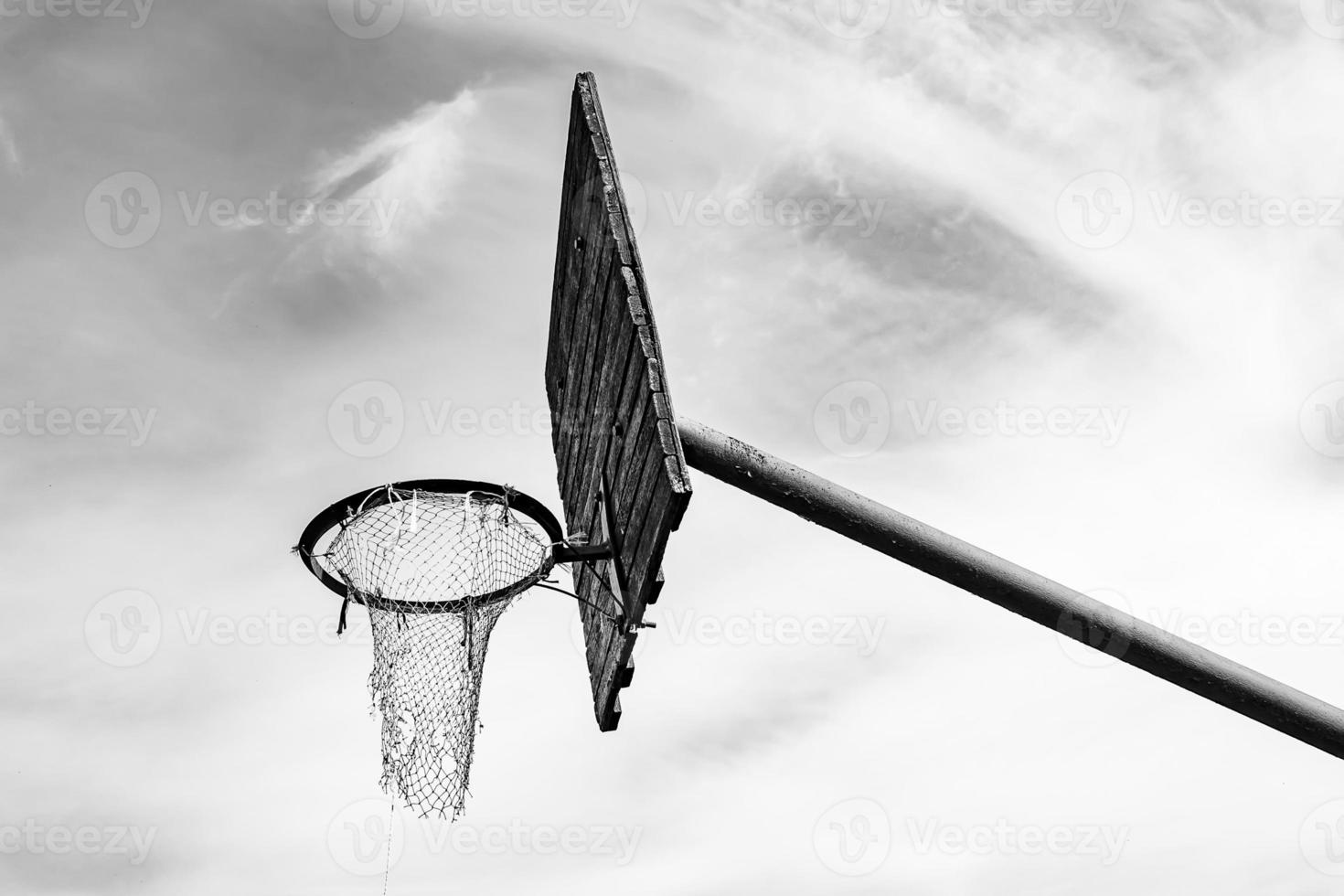 Photography on theme old basketball hoop of net basket photo
