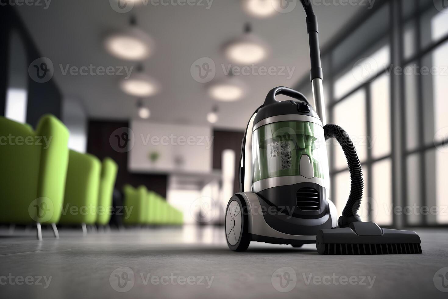 vacuum cleaner in the house cleaning concept. Neural network photo