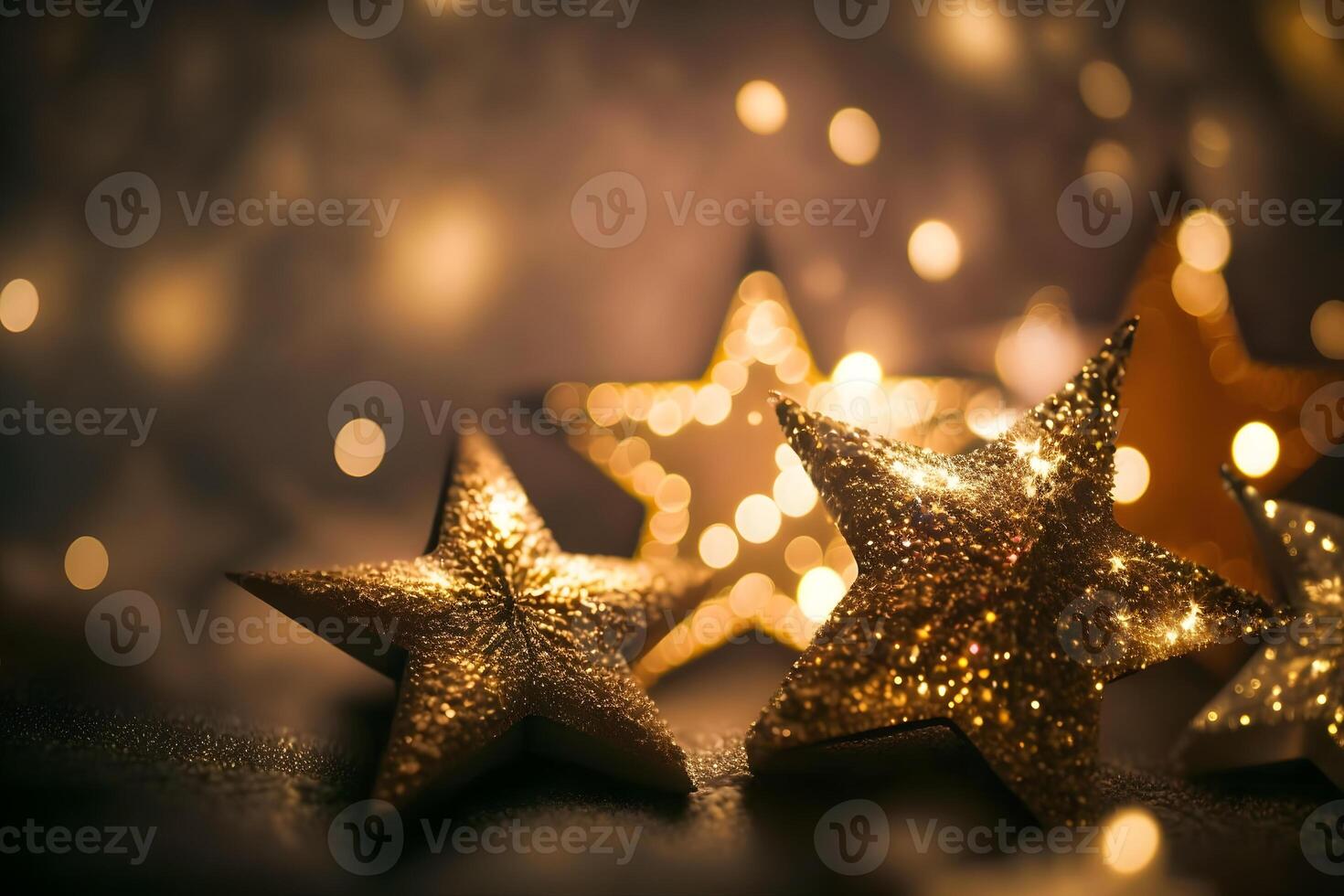 Abstract congratulatory luxury background with golden stars. Neural network photo