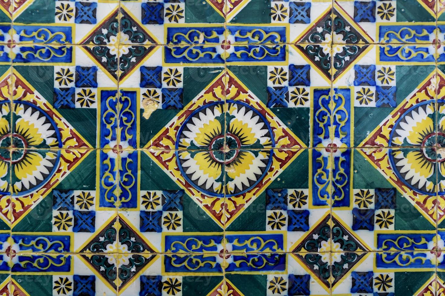 Colorful fragment of traditional tiles photo