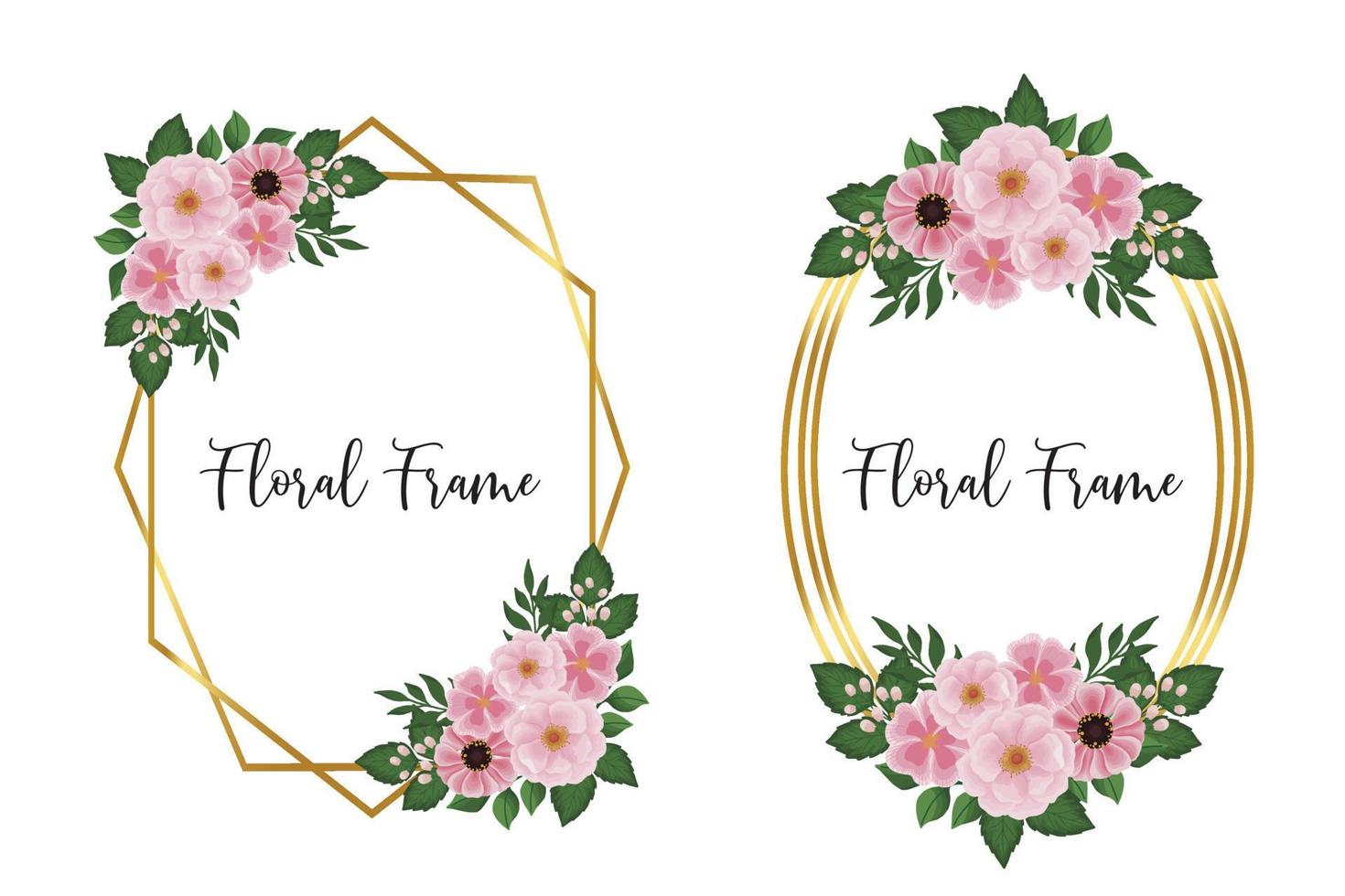 Floral Frame Zinnia and Peony flower Design Template, Digital watercolor hand drawn vector