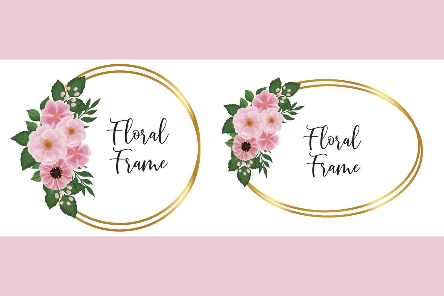 Floral Frame Zinnia and Peony flower Design Template, Digital watercolor hand drawn vector