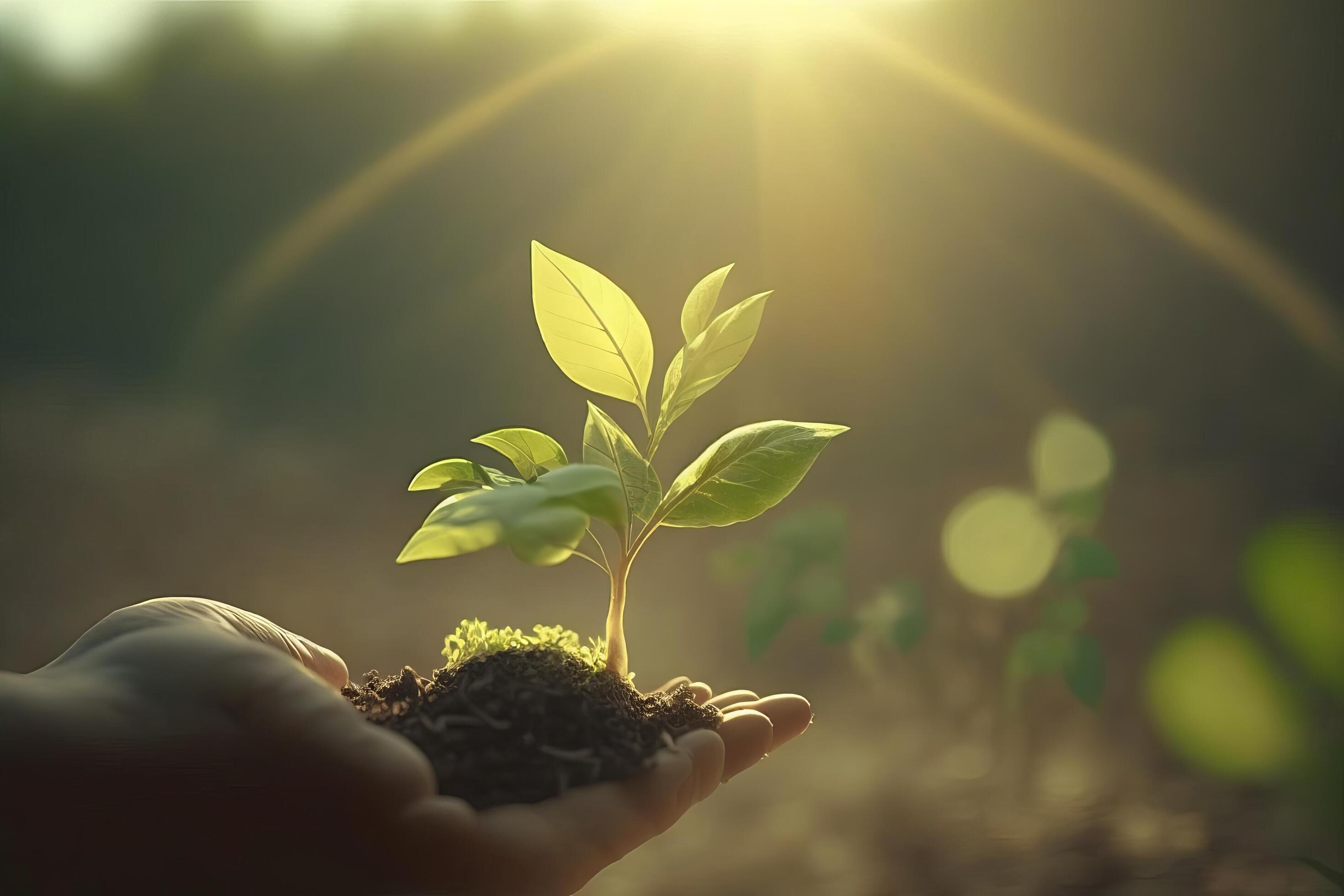 Earth Day tree on the green earth background, Generative AI 23125864