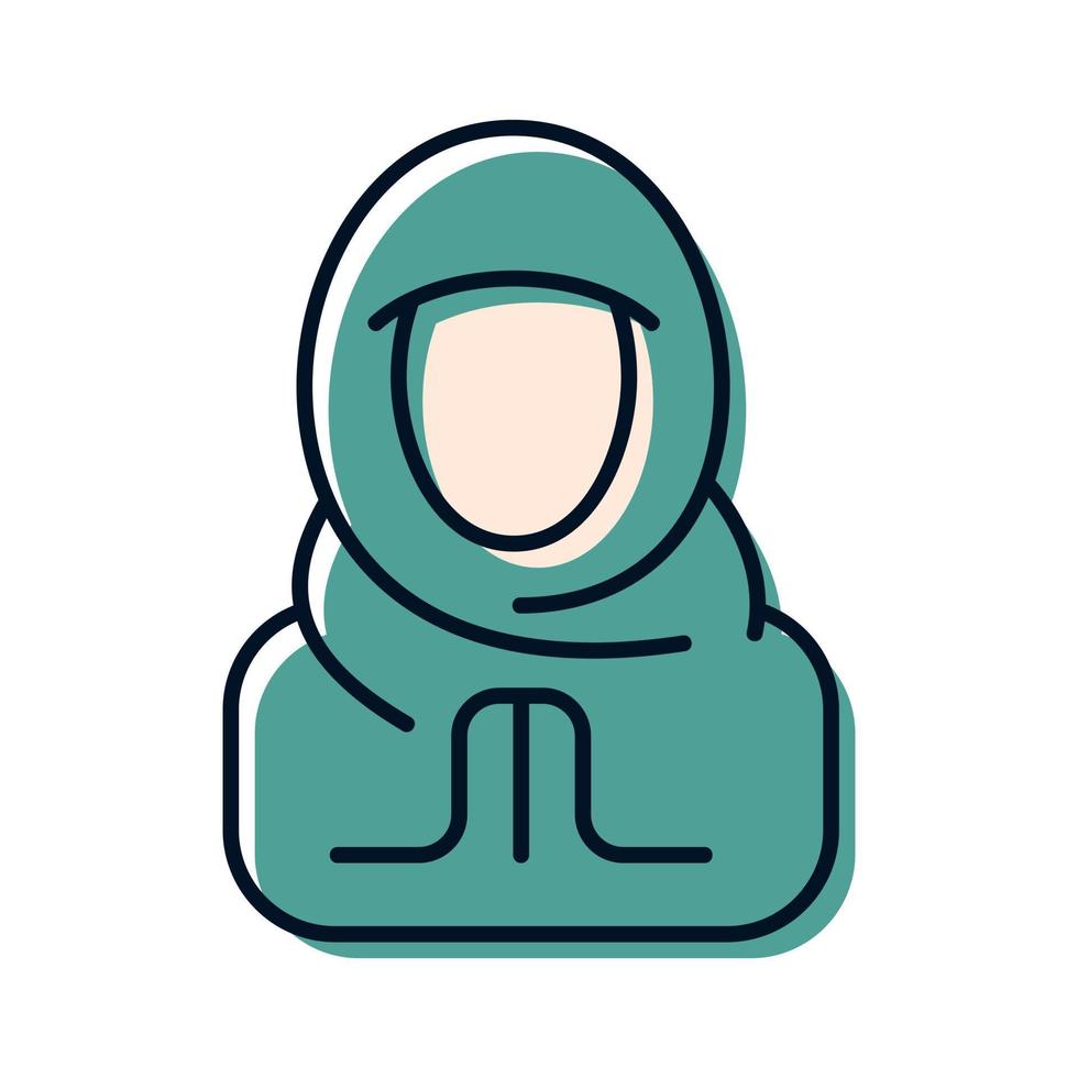 muslim woman avatar religion islamic icon button vector illustration