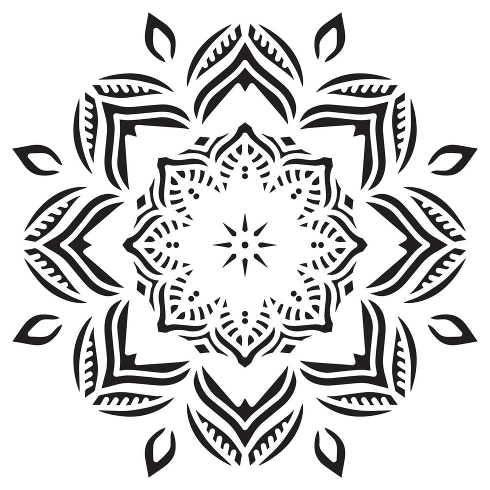 Mandala pattern stencil abstract floral ornament vector