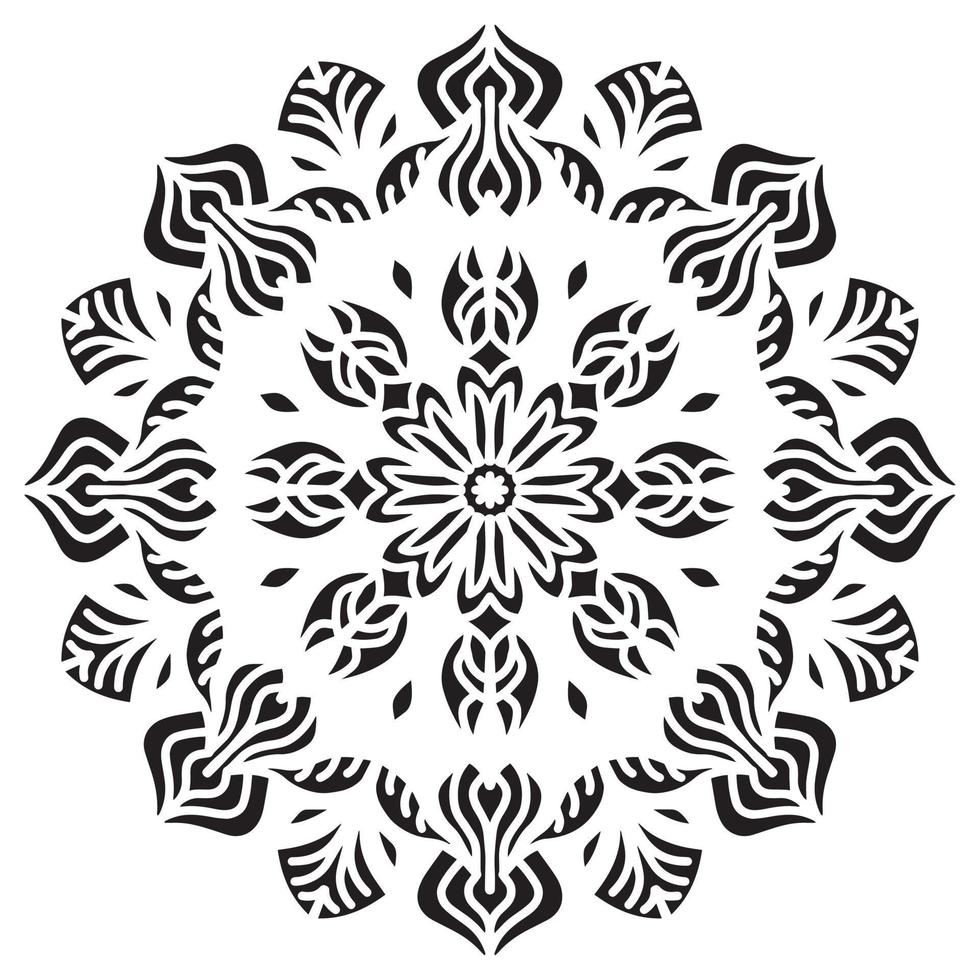 Mandala stencil abstract floral ornament vector