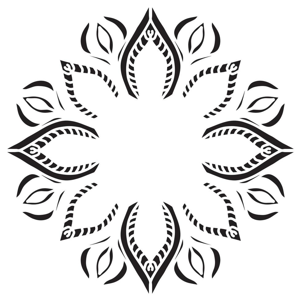 Mandala pattern stencil abstract floral ornament vector