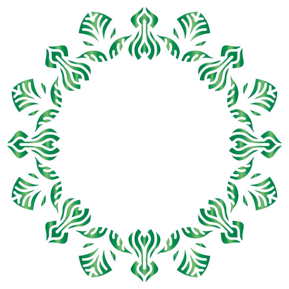 Mandala round frame with flowers and leaf vector