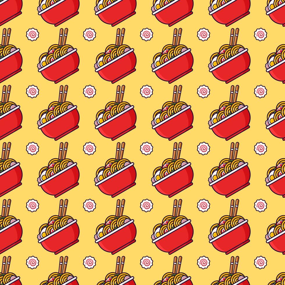 Seamless pattern ramen doodle design background vector