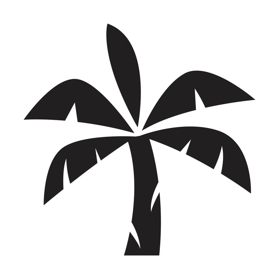 black coconut tree icon vector