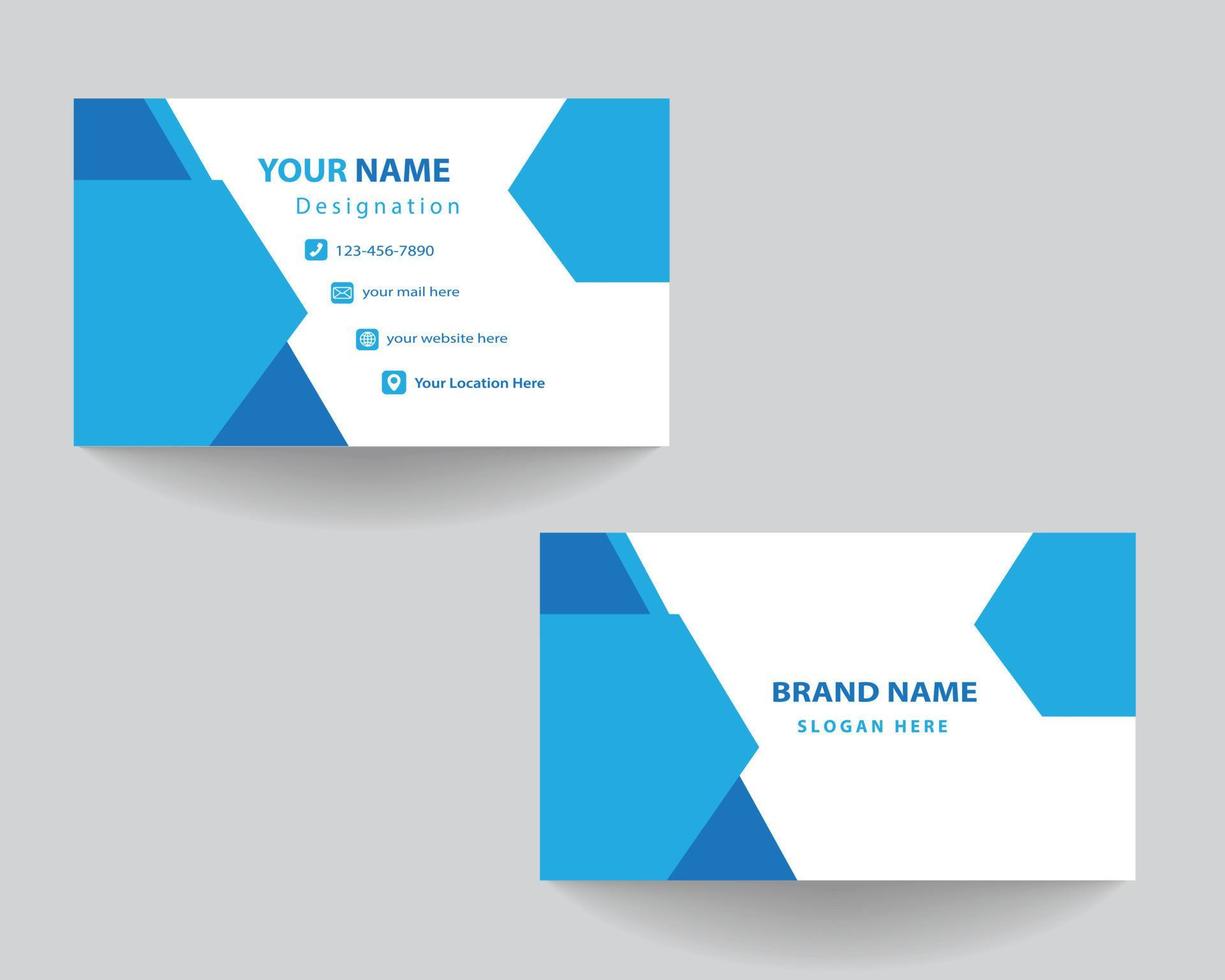 azul negocio tarjeta diseño. corporativo negocio tarjeta diseño. azul creativo moderno resumen negocio tarjeta modelo. vector