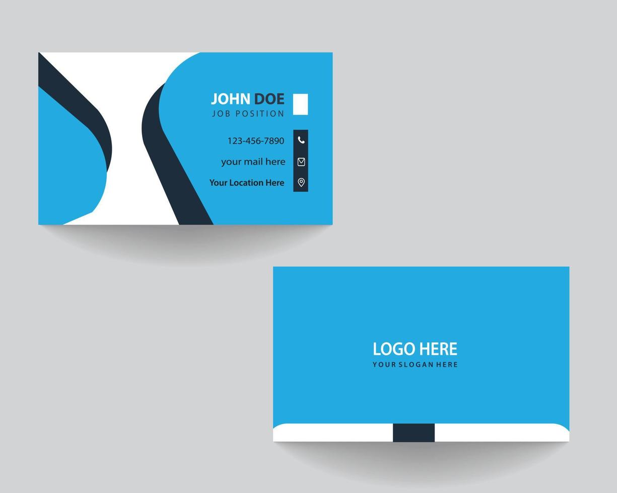 blue business card design. corporate business card design. blue creative modern abstract business card template. vector