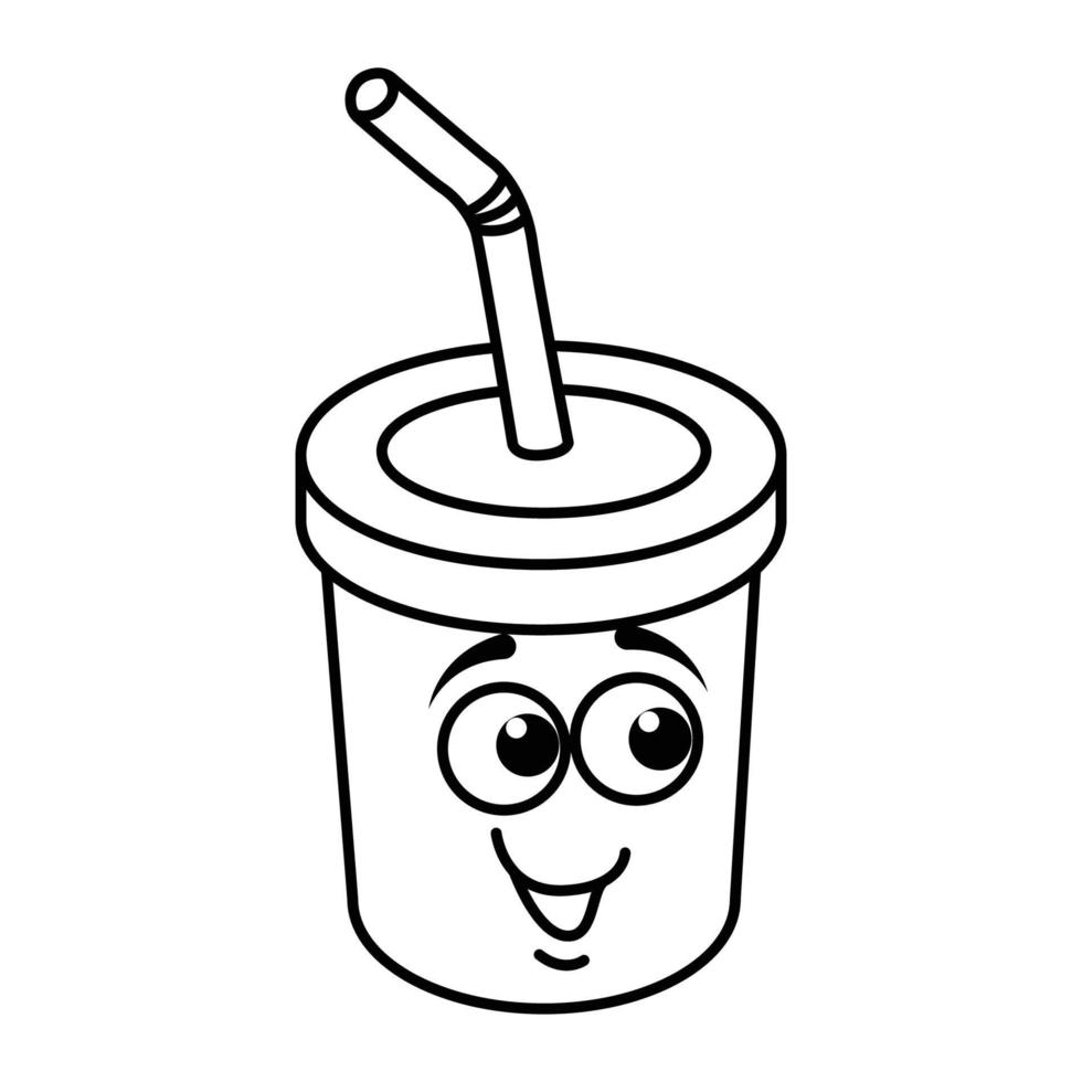 Funny soft drink cartoon for kid coloring page 23126689 Vector Art at ...