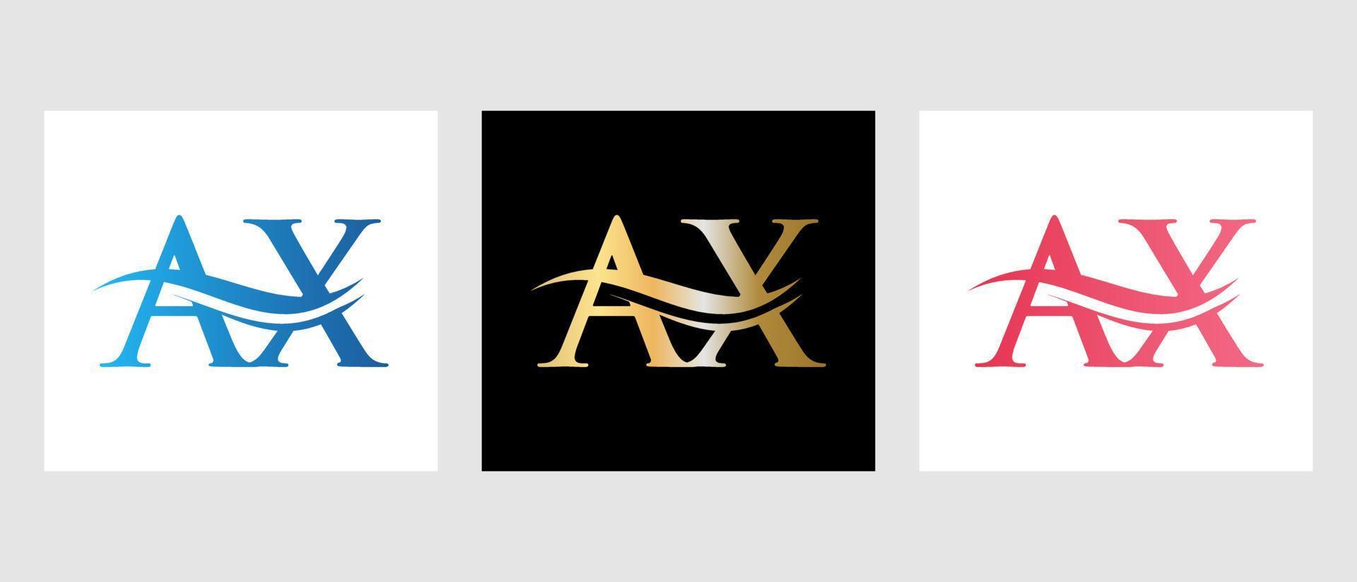 Letter AX Logo Design. AX Logotype Template vector