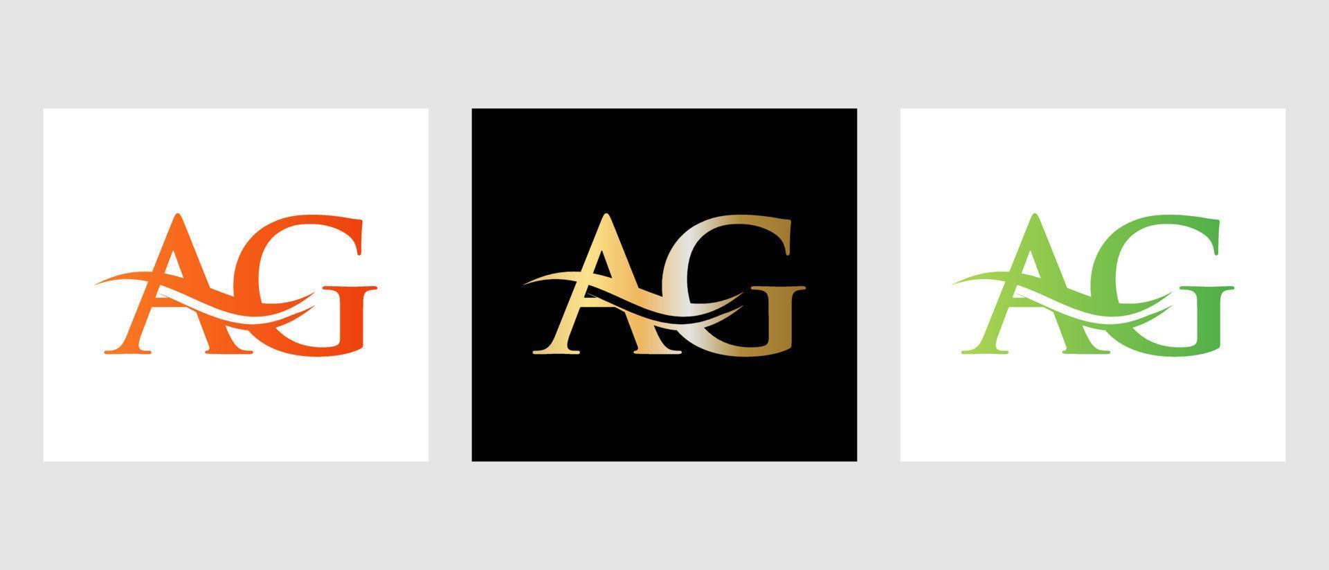 letra ag logo diseño. ag logotipo modelo vector