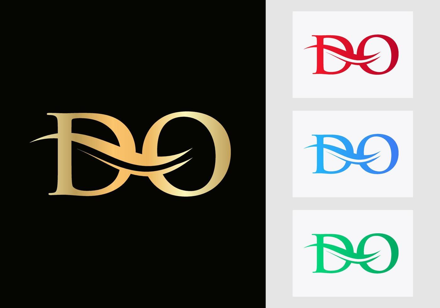 Letter DO Logo Design. DO Logotype Template vector