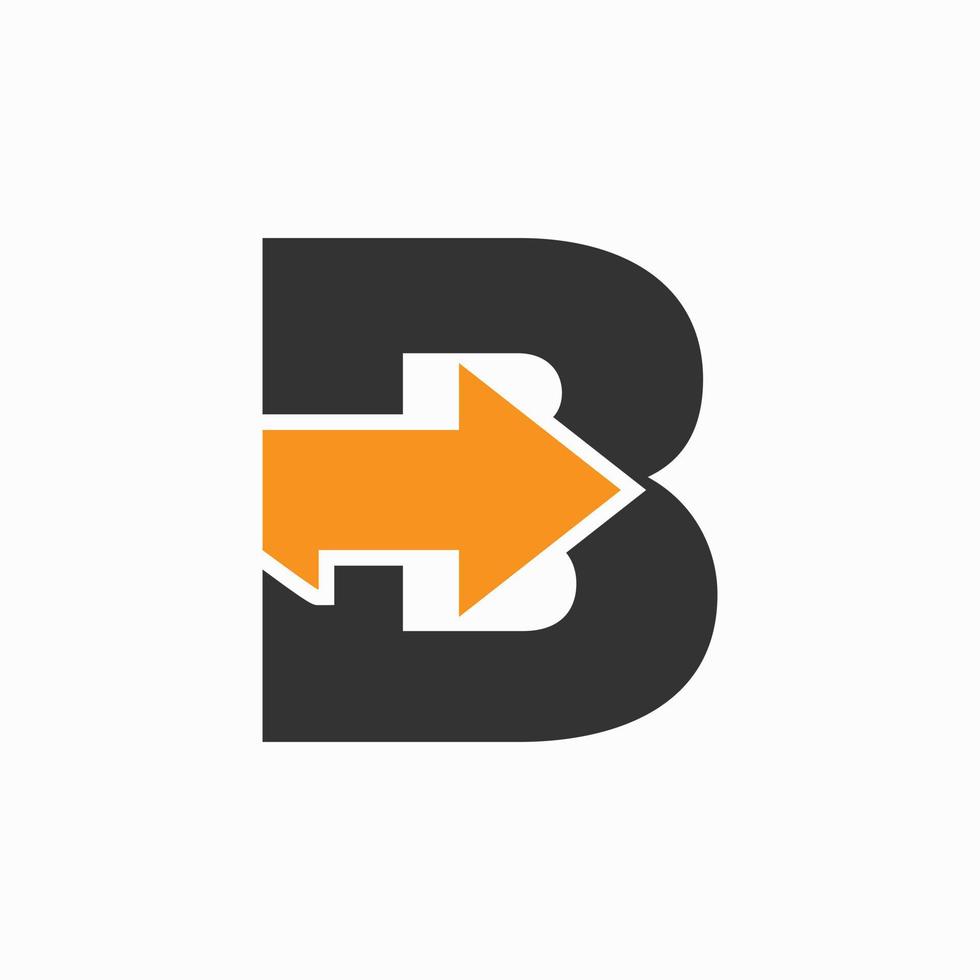 Letter B With Arrow Icon, Financial Growth Logo Design vector