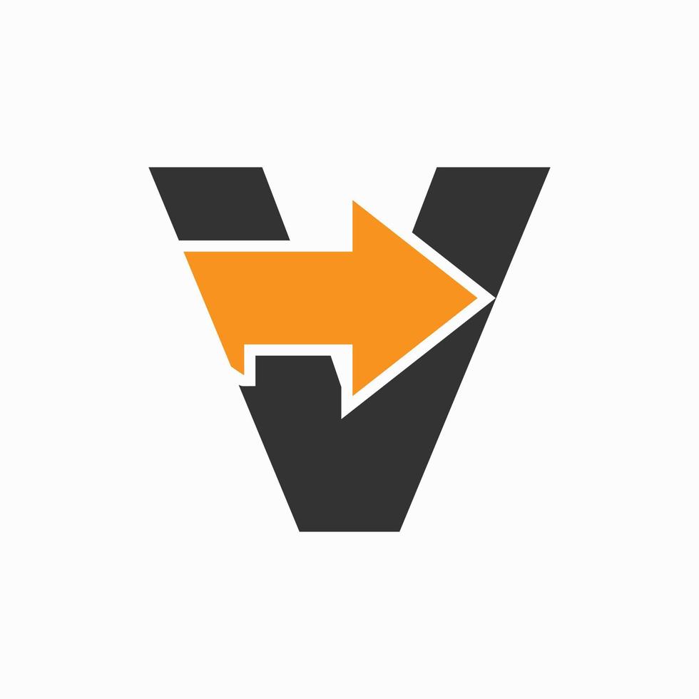 Letter V With Arrow Icon, Financial Growth Logo Design vector