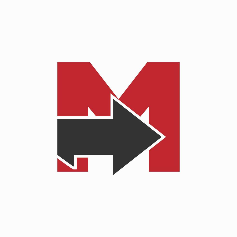 Letter M With Arrow Icon, Financial Growth Logo Design vector