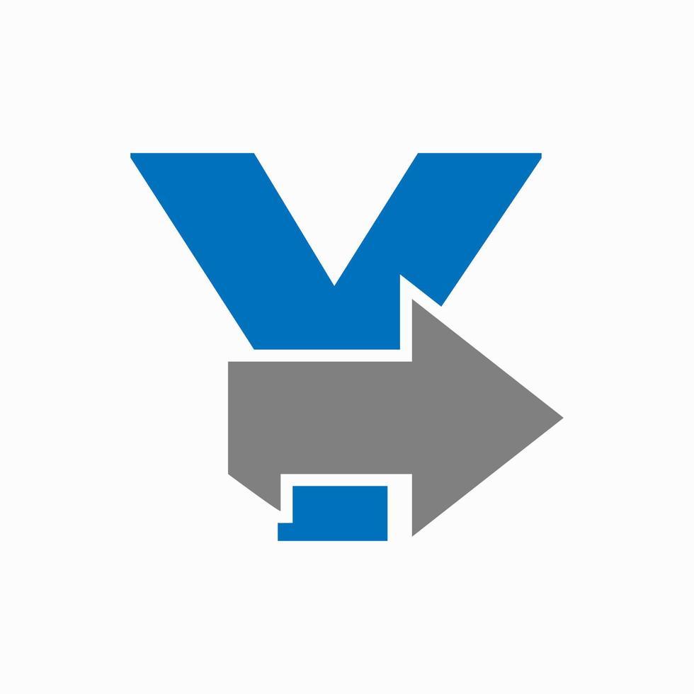 Letter Y With Arrow Icon, Financial Growth Logo Design vector