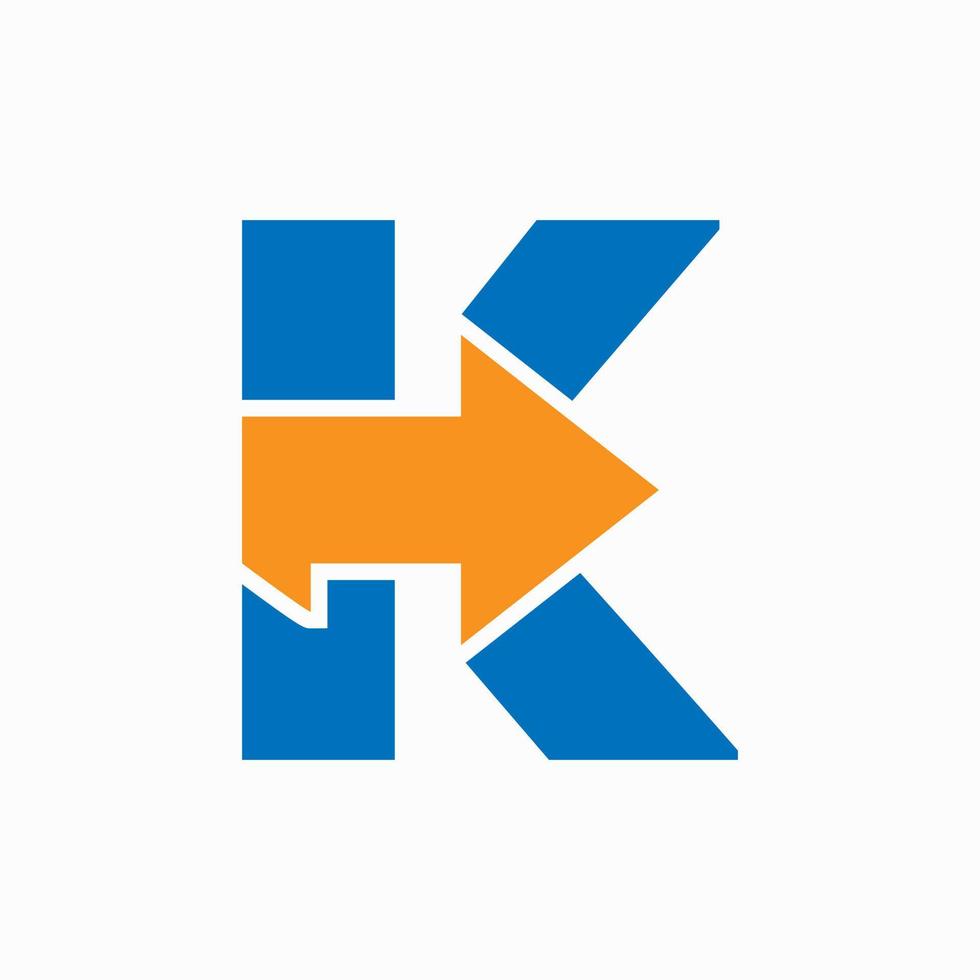 Letter K With Arrow Icon, Financial Growth Logo Design vector