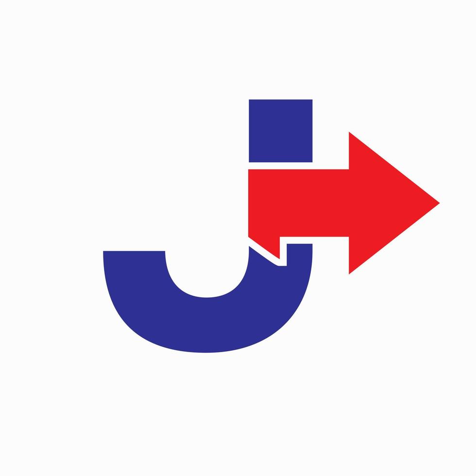 Letter J With Arrow Icon, Financial Growth Logo Design vector