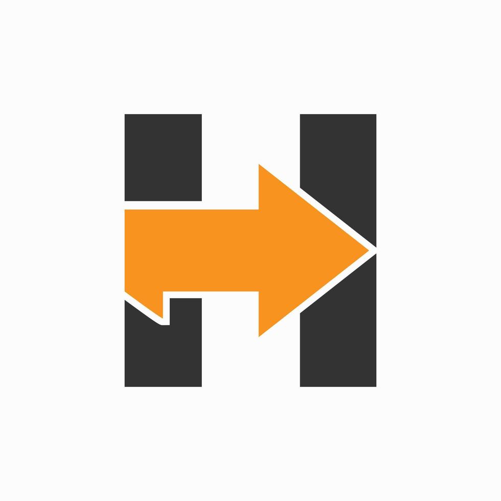 Letter H With Arrow Icon, Financial Growth Logo Design vector