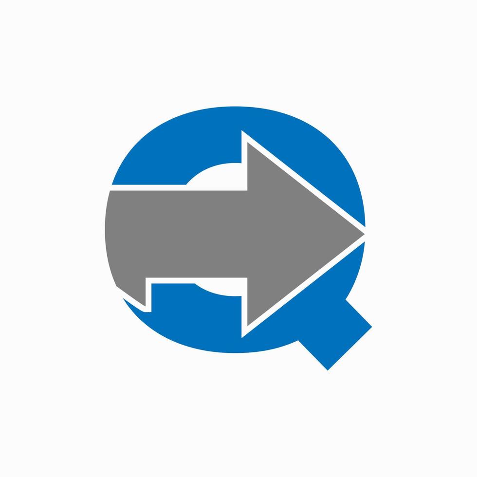 Letter Q With Arrow Icon, Financial Growth Logo Design vector