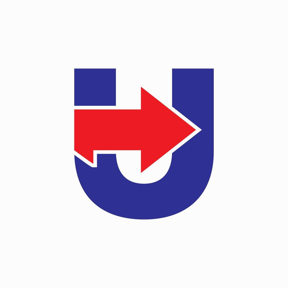 Letter U With Arrow Icon, Financial Growth Logo Design vector