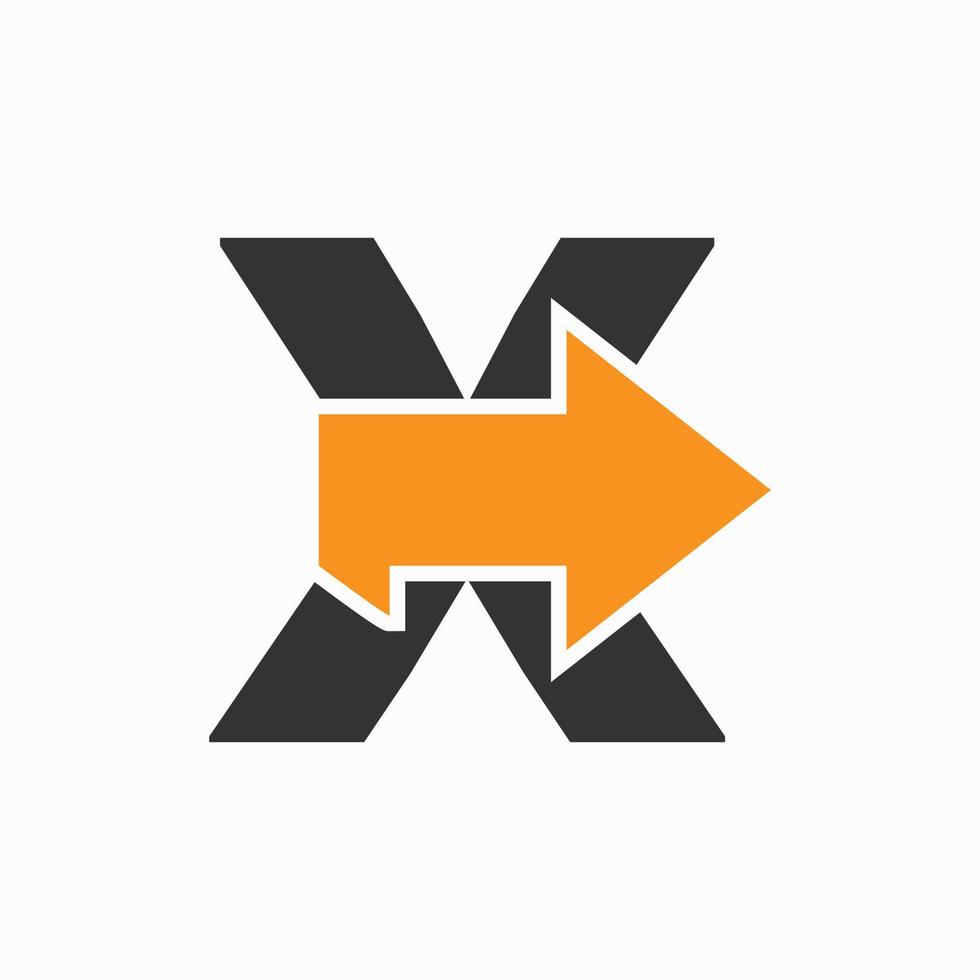 Letter X With Arrow Icon, Financial Growth Logo Design vector