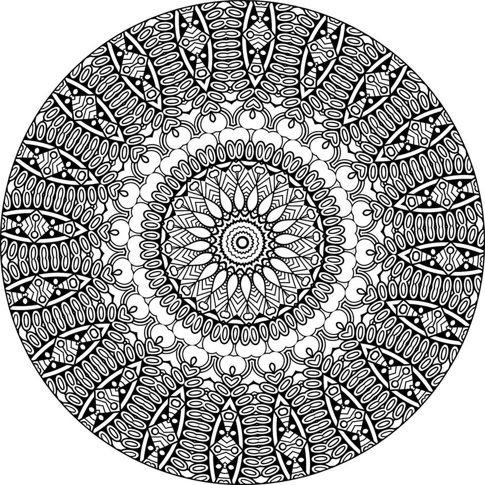 decorativo mandala con marina elementos y olas en blanco aislado antecedentes. para colorante libro paginas vector