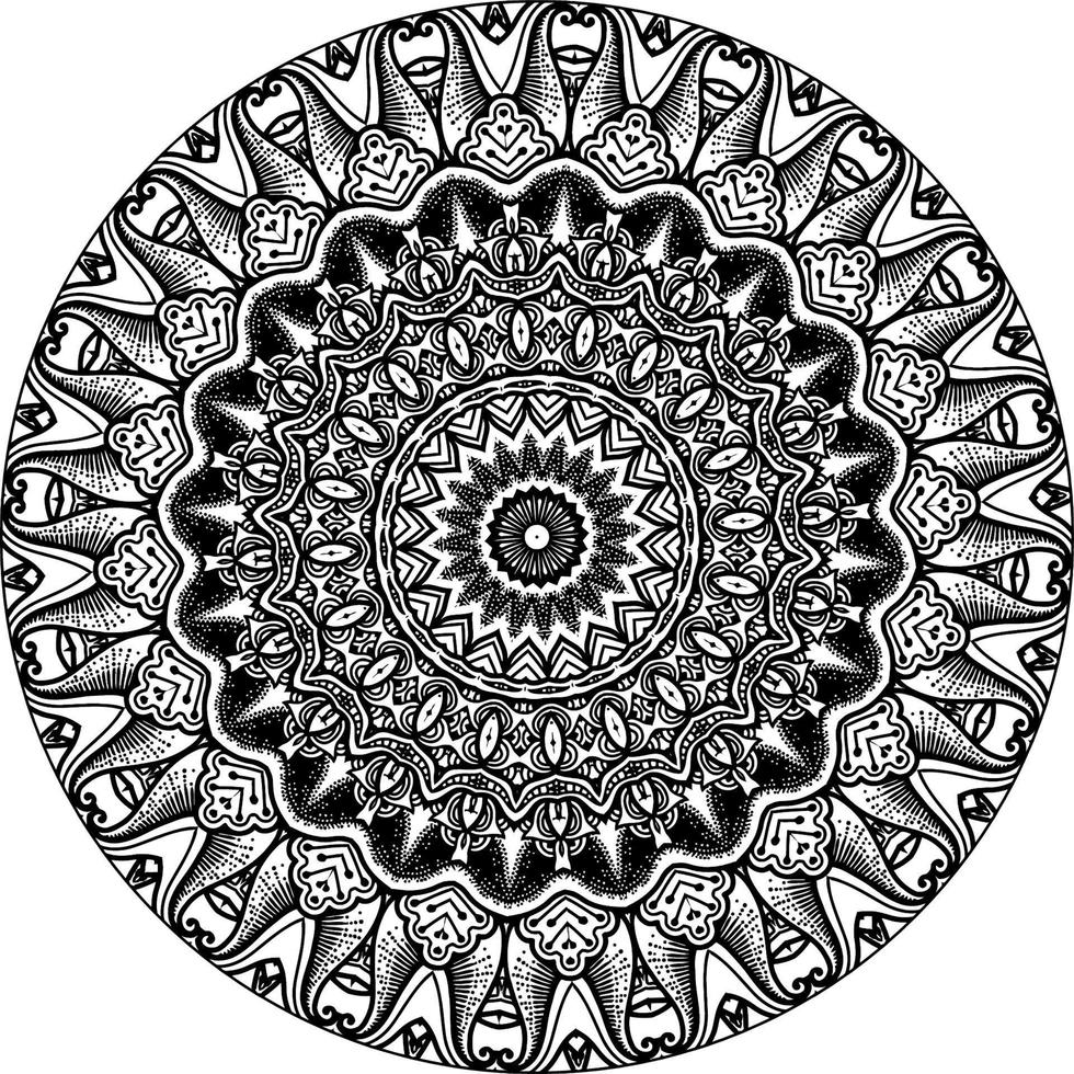 decorativo mandala con marina elementos y olas en blanco aislado antecedentes. para colorante libro paginas vector