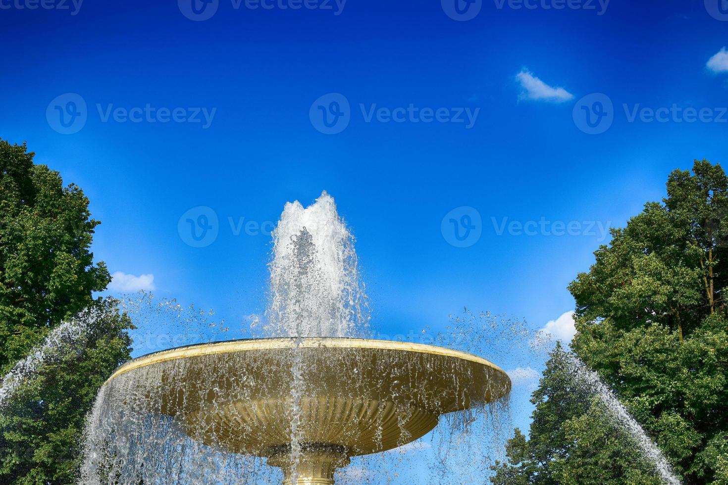 historic Warsaw fountain in the garden on a summer sunny day photo