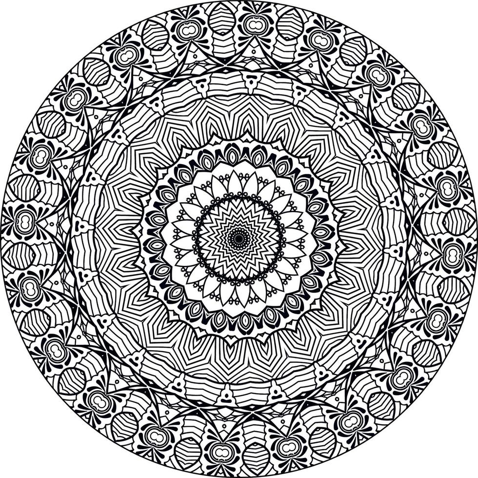 Abstract Mandala Background . Unusual Flower Shape. Oriental ., Anti-Stress Therapy Patterns. Weave Design Elements vector
