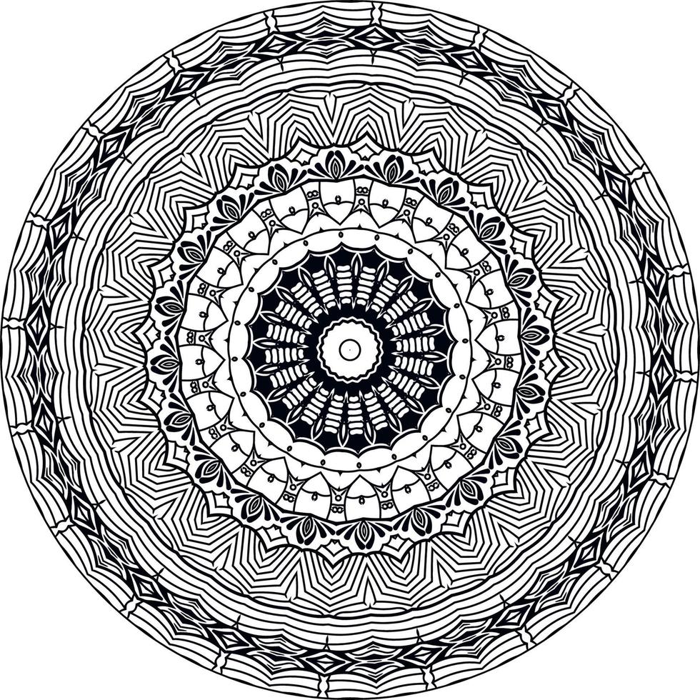 Abstract Mandala Background . Unusual Flower Shape. Oriental ., Anti-Stress Therapy Patterns. Weave Design Elements vector