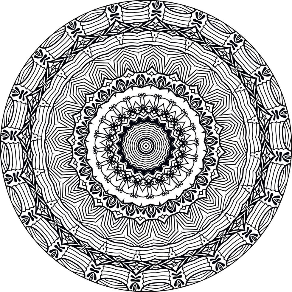 Abstract Mandala Background . Unusual Flower Shape. Oriental ., Anti-Stress Therapy Patterns. Weave Design Elements vector