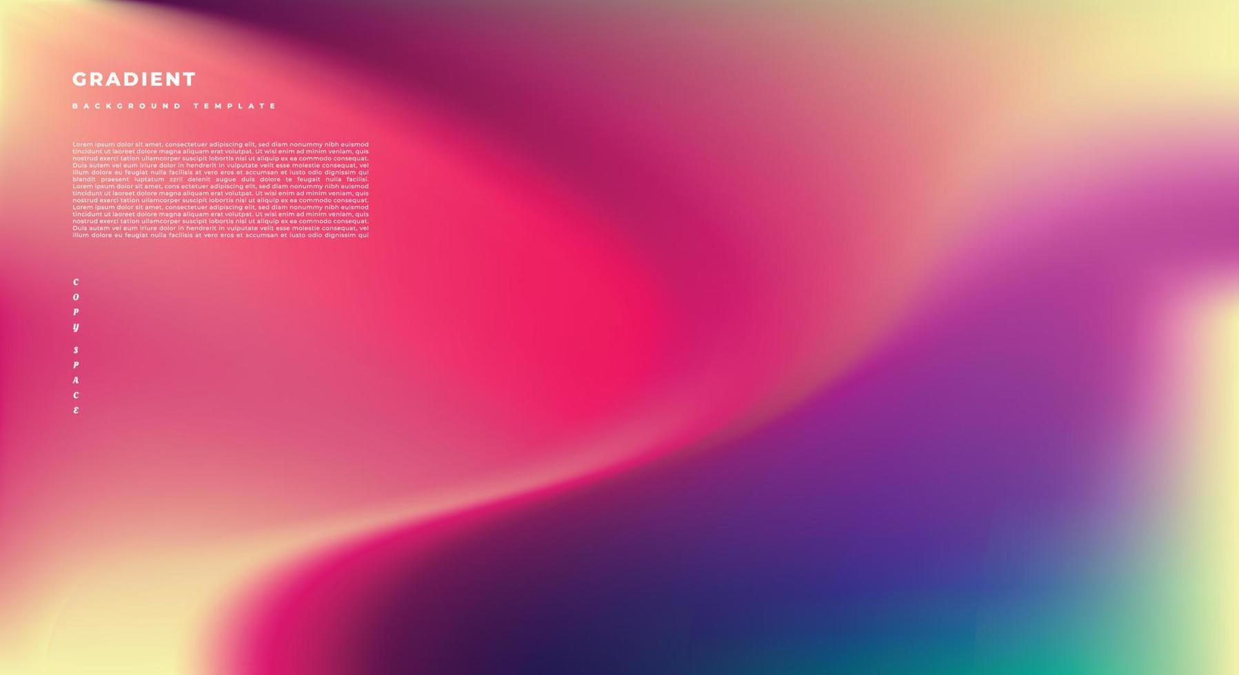 Colorful abstract gradient mesh background template copy space for banner, poster, landing page, leaflet, or pamphlet vector
