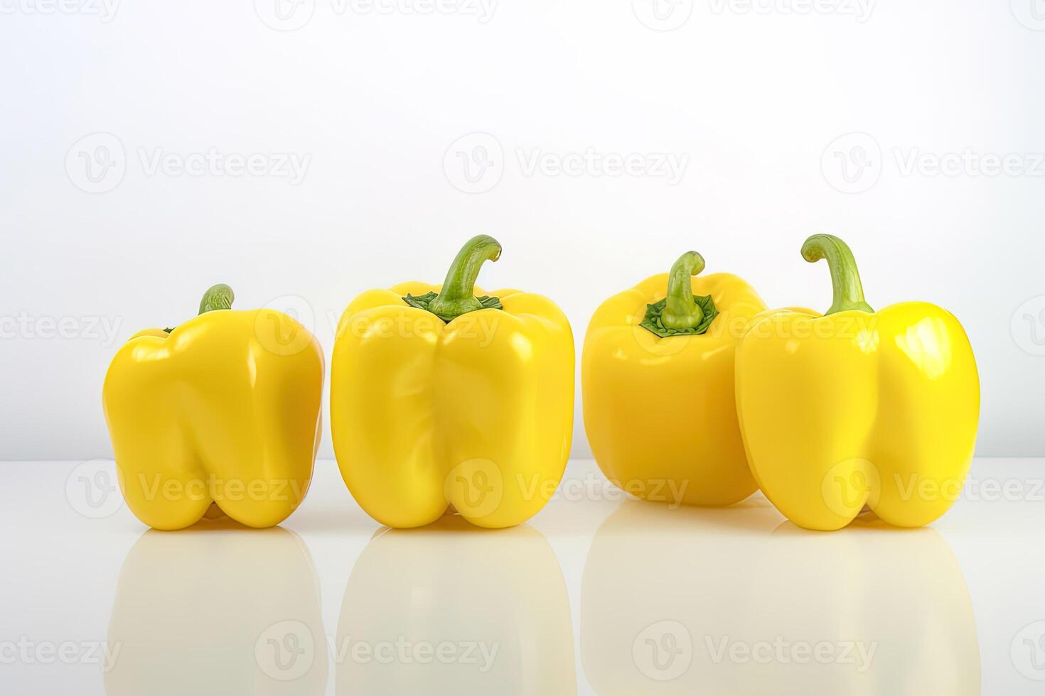 a group of yellow bell pepper isolated on white background. photo