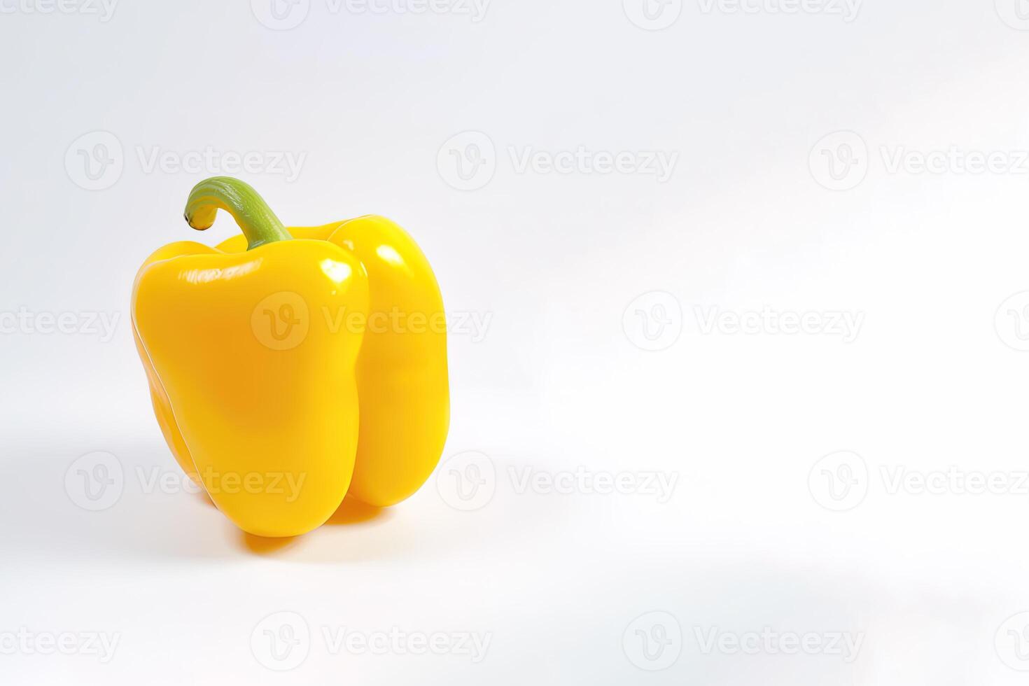 yellow bell pepper isolated on white background with copy space. photo